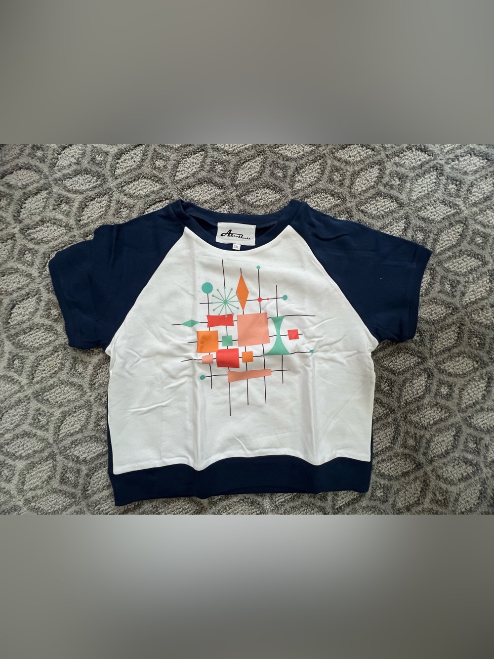 Astro Bettie Navy & White Geometric Graphic Knit